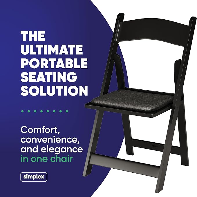 SIMPLEX 72 Black Resin Stackable Folding Chair - Image 3