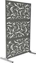 Oakland Living 6 ft. X 4 ft. Grey Freestanding Metal Privacy Screen Room Divider by Oakland+Living