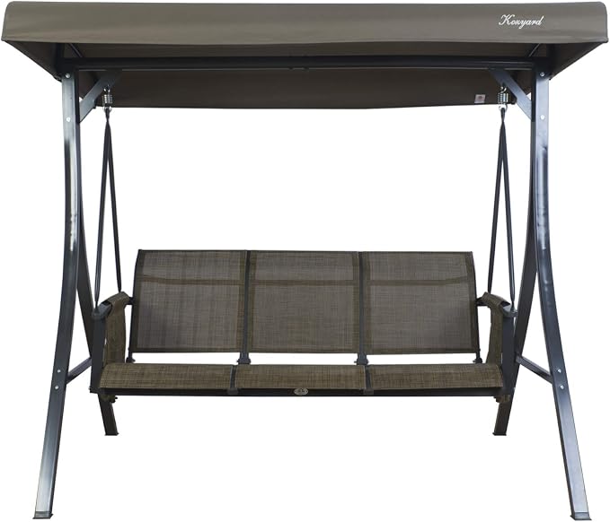 Kozyard Brenda 3-Seat Outdoor Porch Swing Glider, Patio Swing - Image 4
