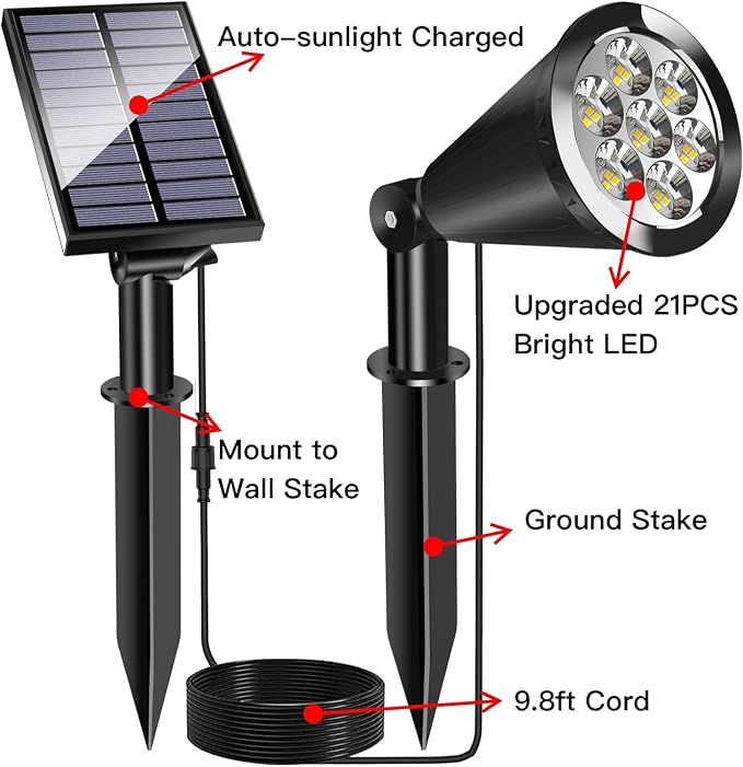MEIHONG Solar Spot Lights, Warm White Lights - Image 5