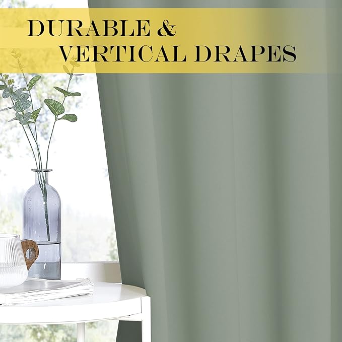 NICETOWN Sage Green Blackout Curtains & Drapes - Image 5