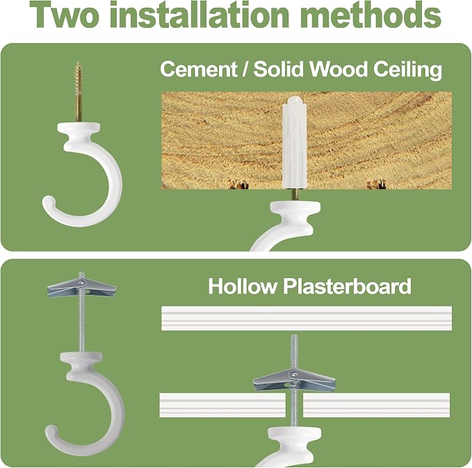 4pcs Ceiling Hooks for Hanging Plants, Hanging Lights Metal Small Hooks - Image 2