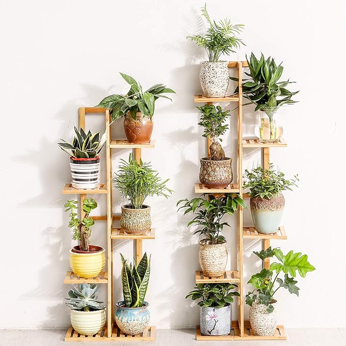 Bamboo 5 Tier 6 Potted Plant Stand Rack Multiple Flower Pot Holder Shelf Indoor - Image 5