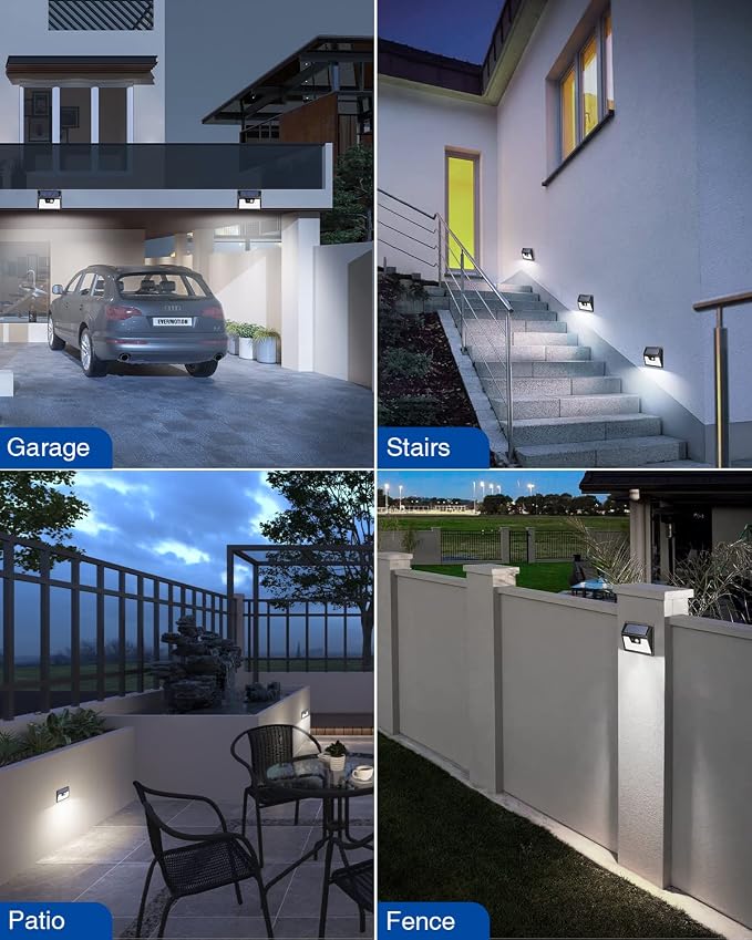 Peasur Solar Lights Outdoor Motion Sensor, 6 Pack 140 LED Solar Powered Fence - Image 3
