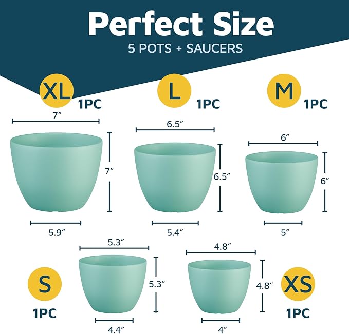 Lifemaster Planter Pots with Drainage Holes - Image 2