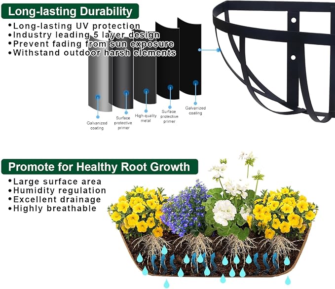 16'' Window Box Railing Planter - Image 7