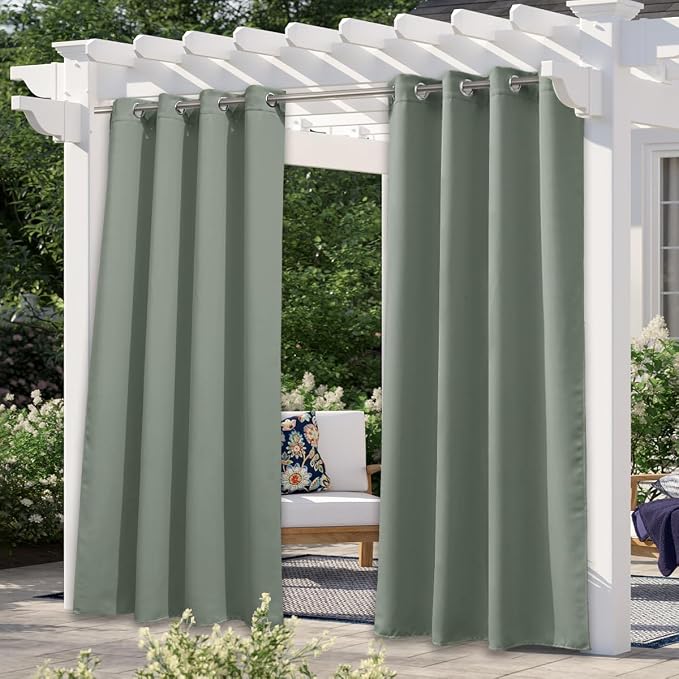 NICETOWN Patio Curtains for Outdoor Waterproof, Rustproof Grommet Thermal by NICETOWN