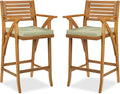 Best Choice Products Set of 2 Outdoor Acacia Wood Bar Stools Bar Chairs by BestChoiceProducts