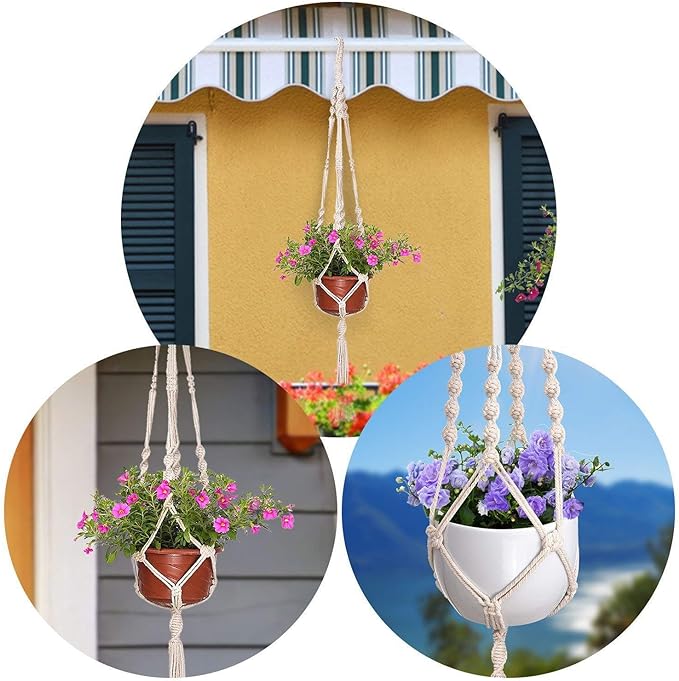 MIPON 3 Pack Macrame Plant Hanger Indoor Hanging Planter Holder - Image 6