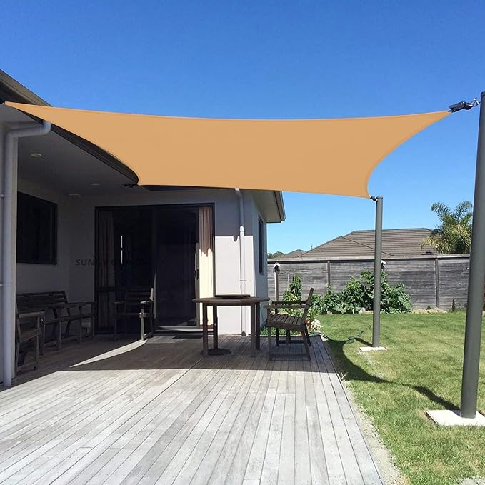 SUNNY GUARD Custom Size 12'x15' Peach Fuzz Sun Shade Sail Rectangle UV Block by SUNNYGUARD