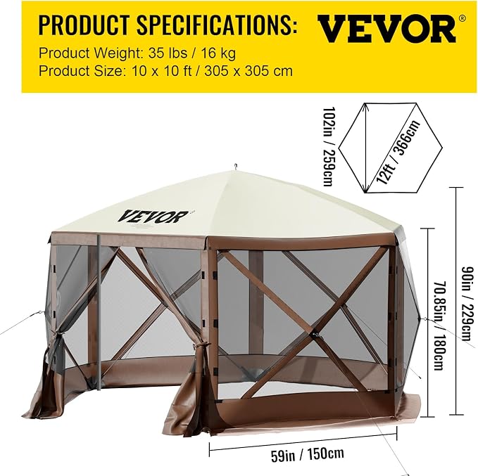 VEVOR Pop Up Gazebo Screen Tent, Pop-Up Instant Gazebo Tents - Image 8