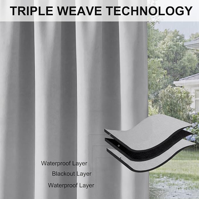 RYB HOME Outdoor Curtains Waterproof - Image 6