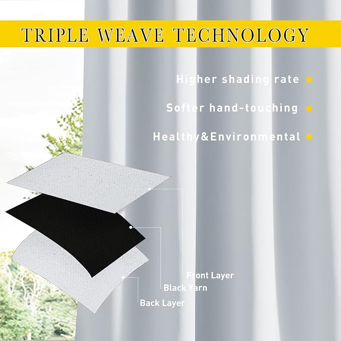 NICETOWN 2 Panels Outdoor Curtains Waterproof 90 inch Long - Image 4