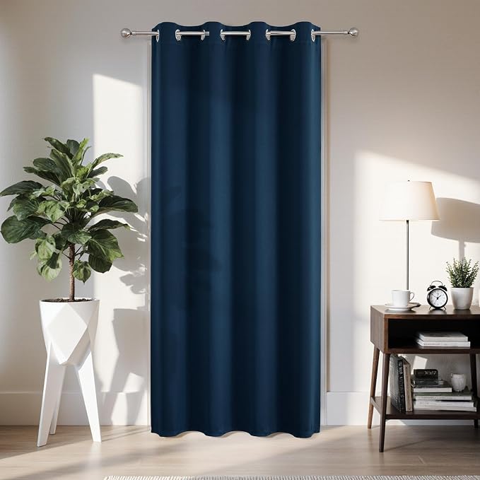 Joydeco Blackout Door Curtain for Doorway Privacy 96 Inches Long, Grommet by JOYDECO