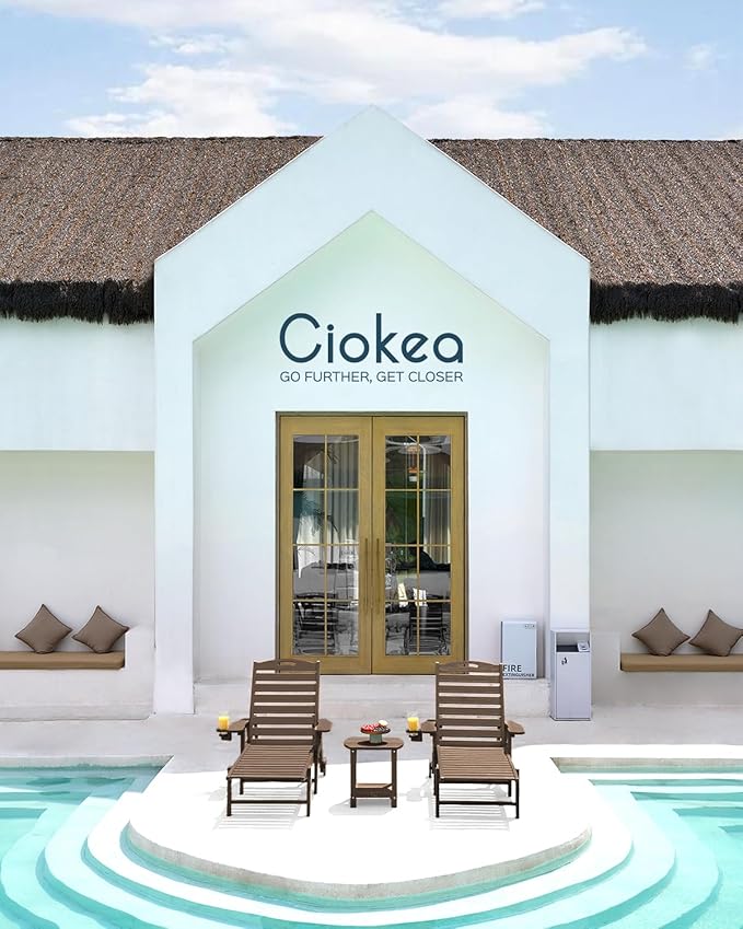 Ciokea Outdoor Lounge Chair Set of 4, All Weather Patio Chaise Lounge Chair - Image 2