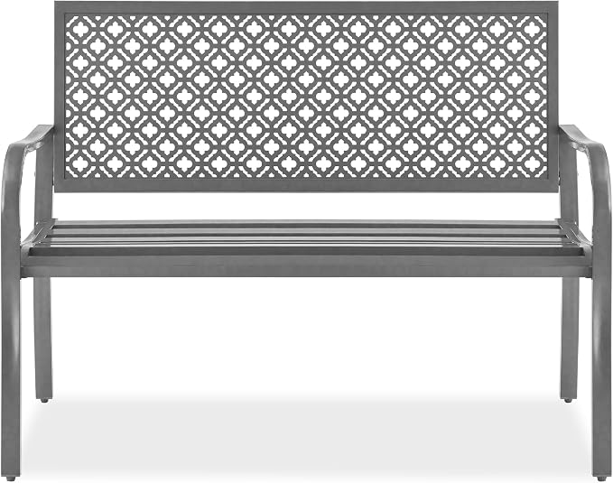 Best Choice Products Outdoor Bench 2-Person Metal Steel Benches Furniture by BestChoiceProducts
