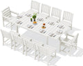 SERWALL 11-Piece Outdoor Dining Set, All Weather HDPE Outdoor Furniture Set by SERWALL