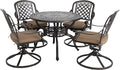 5-Piece Cast Aluminum Outdoor Patio Dining Set, All Weather Cast Aluminum by Sumshadow