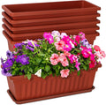 6 Packs Window Box Planter, 17 Inches Flower Window Box Rectangular Plastic by OSMOFUZE