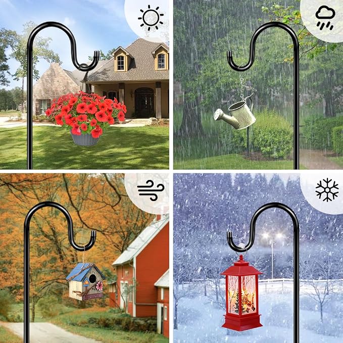 60" Shephards Hook for Outdoor, Heavy Duty Bird Feeder Pole - Image 6