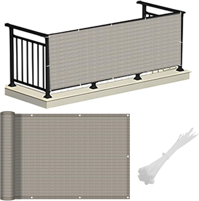 LOVE STORY Balcony Privacy Screen, 3.3'x19.7' Deck Shield Screen Fence Cover by LOVESTORY