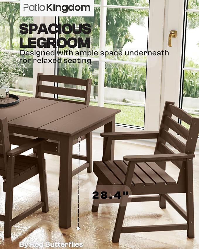 9-Piece Outdoor Dining Set for 8, 75.2'' HDPE Table - Image 3