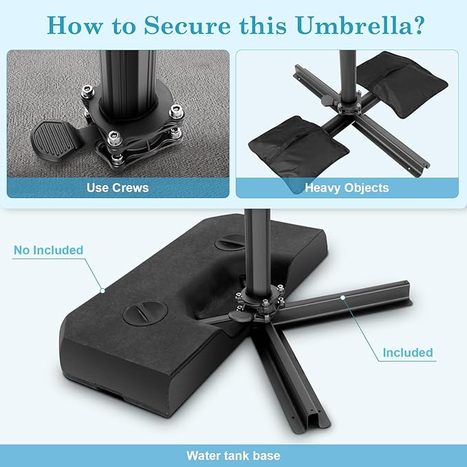 HOTEEL10x10ft Patio Umbrella Cantilever Umbrellas - Image 6