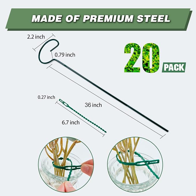 Joyhalo 20 Pack Plant Support Stakes 36 Inches, Plant Stakes, Flower Stakes - Image 3
