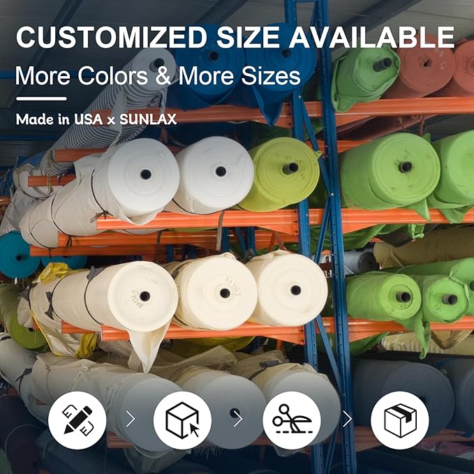 SUNLAX Sun Shade Sail 12' x 13' Turquoise Blue Rectangle Canopy Sail Shade - Image 5