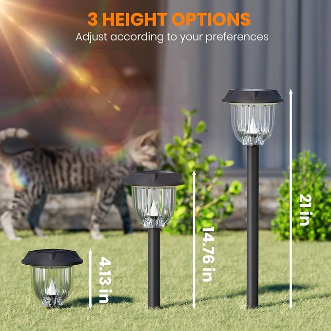 AOSEA LED Solar Lights for Outside, 12000K 6 Pack Solar Lights Outdoor IP65 - Image 2