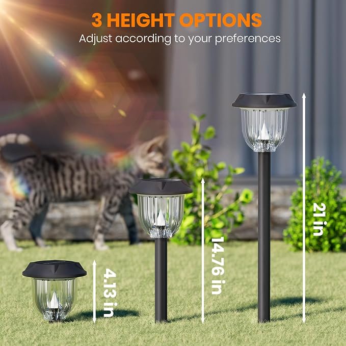 AOSEA 2 Pack Solar Outdoor Lights, IP 65 Waterproof Solar Powered Driveway - Image 2