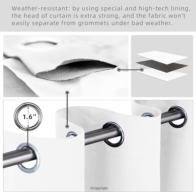 Waterproof Outdoor Curtain W105 x L84 - Image 3