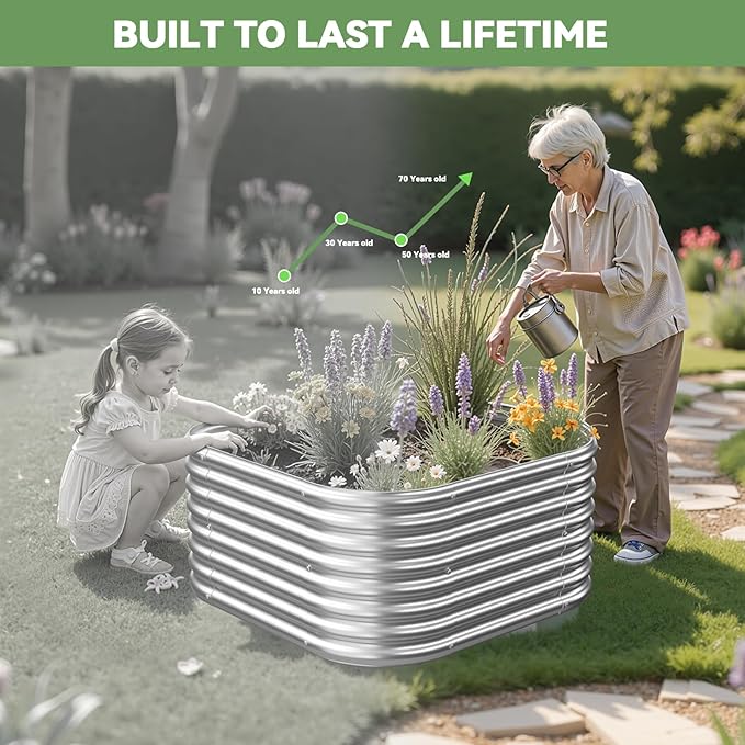 4 Pcak 2x2FT Raised Beds for Gardening, Corrugated Galvanized Steel Raised - Image 8