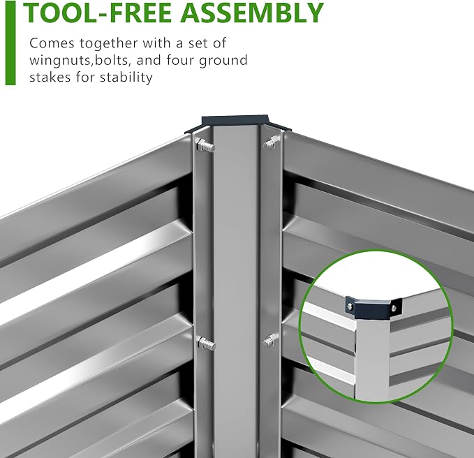 2PCS 9x3x1ft Galvanized Raised Garden Bed Kit, Galvanized Planter Raised Garden - Image 6