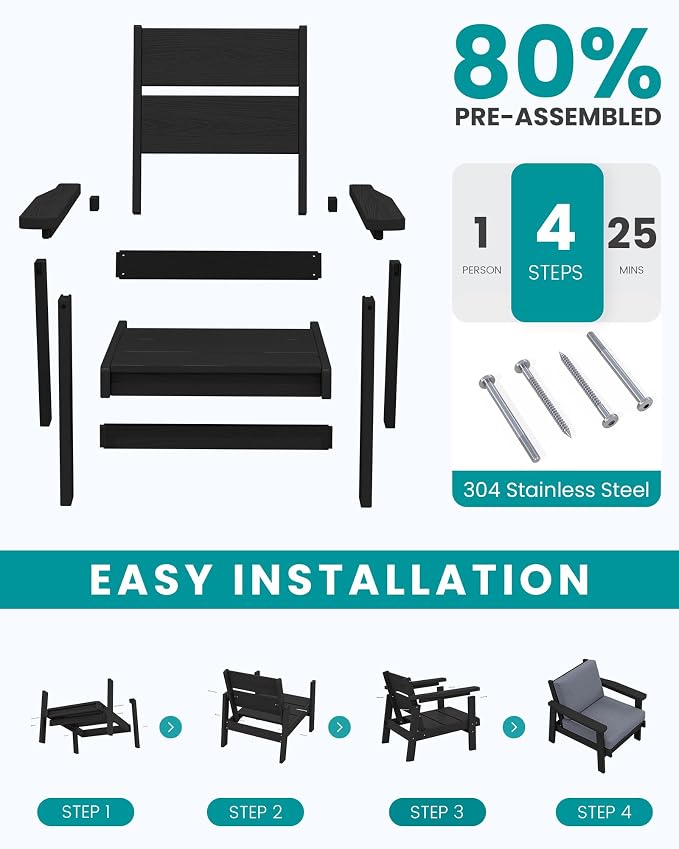 SERWALL HDPE Outdoor Couch Set of 2 - Image 7