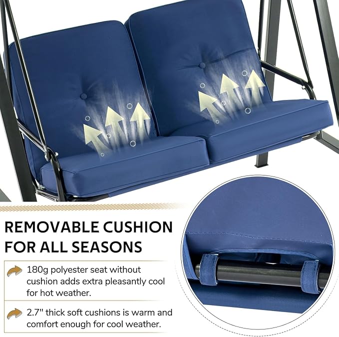 AECOJOY 2-Seat Outdoor Patio Swing Chair - Image 5