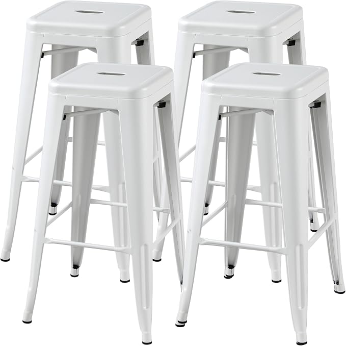 Yaheetech 30 Inch Metal Bar Stools Set of 4, Bar Height Backless Bartools by Yaheetech