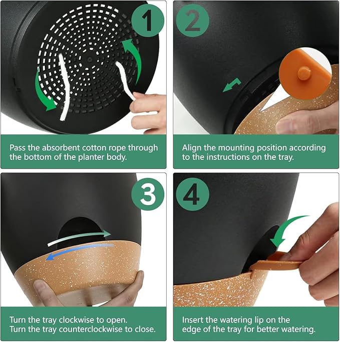 6-Pack Plant Pots with Drainage 5 Inch, Self Watering Pots - Image 4