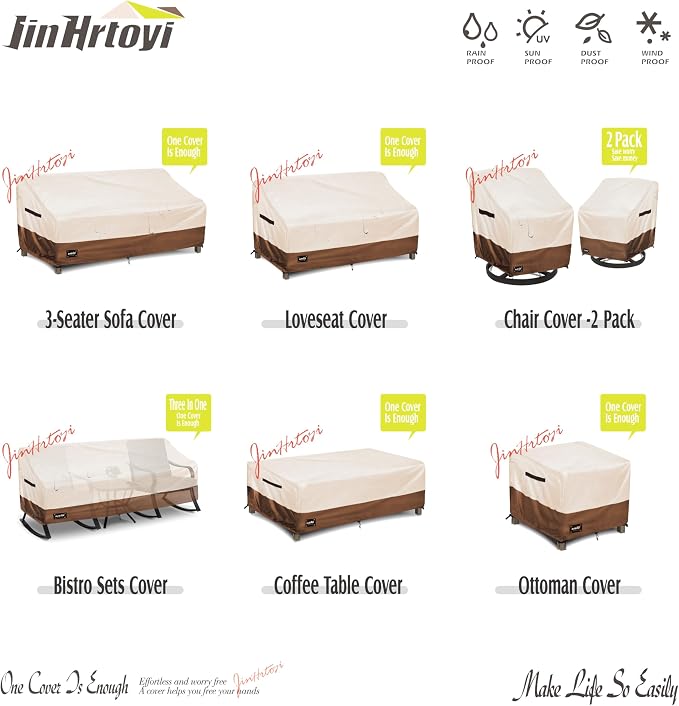 JinHrtoyi Outdoor Chair Covers 2 Pack, 27Wx32Dx36H inches Patio Chair Cover - Image 9