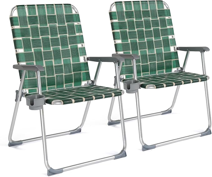 VINGLI Folding Webbed Oversized Lawn Chairs by VINGLI