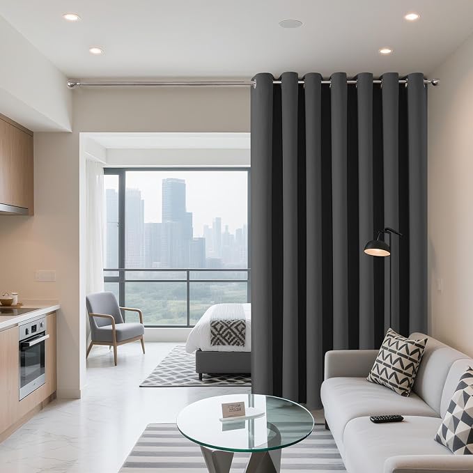 Joydeco Blackout Patio Sliding Door Curtains 84 Inches Long, Grommet Privacy - Image 2