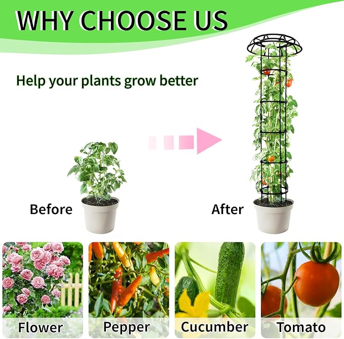 77-Inch Garden Trellis for Climbing Plants, Heavy-Duty Metal Obelisk - Image 5