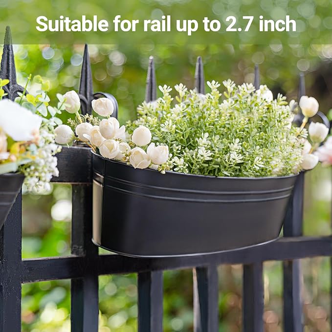 Dahey 5 Pcs Metal Iron Hanging Flower Pots - Image 4