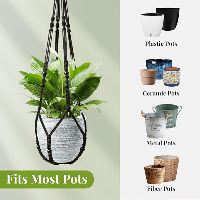 Macrame Plant Hanger Indoor Set of 2 - Image 7