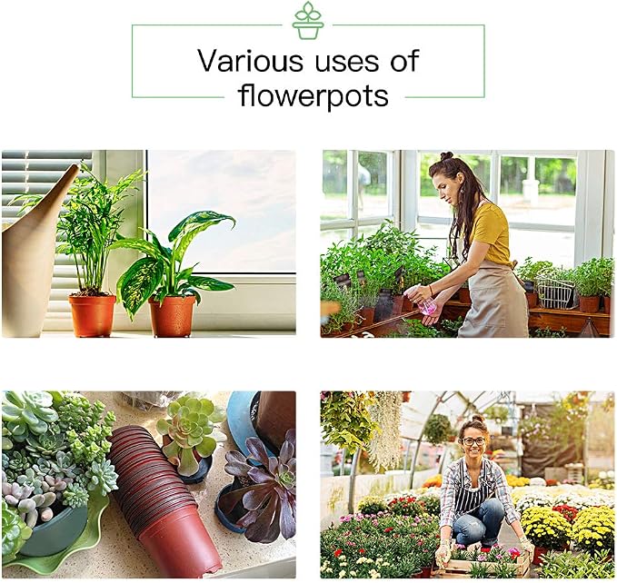 JERIA 100-Pack 6 Inch Plastic Nursery Pots Come - Image 7