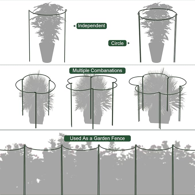 FEED GARDEN 12 Pack Plant Support Stakes, Peony Cages and Supports, Metal - Image 6