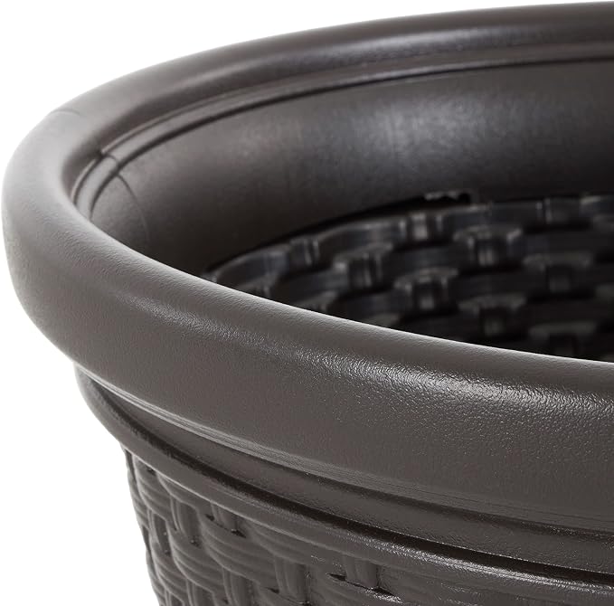 Suncast 3 Pack Decorative Wicker Garden Hose Holder Pot - Image 7