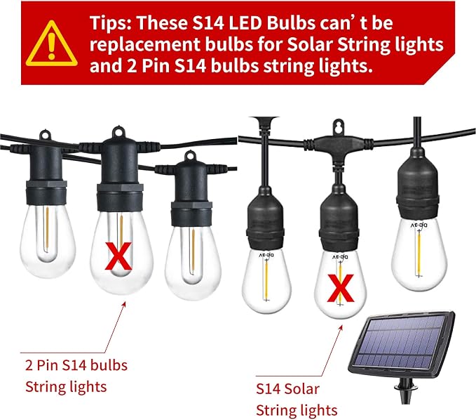 Meconard Shatterproof LED S14 Replacement Light Bulbs, E26 Medium Screw Base - Image 2