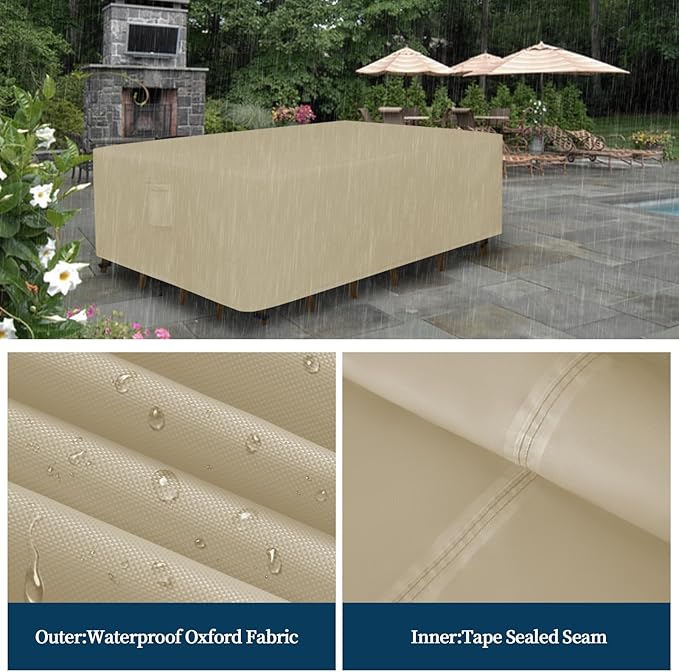 Easy-Going Square Patio Furniture Cover Waterproof Outdoor Dining Table and - Image 4