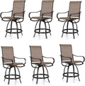 PHI Villa Outdoor Swivel Bar Stools Set of 6, Counter Height Patio Chairs by PHIVILLAThepioneerofcomfortablehouseholdsupplies